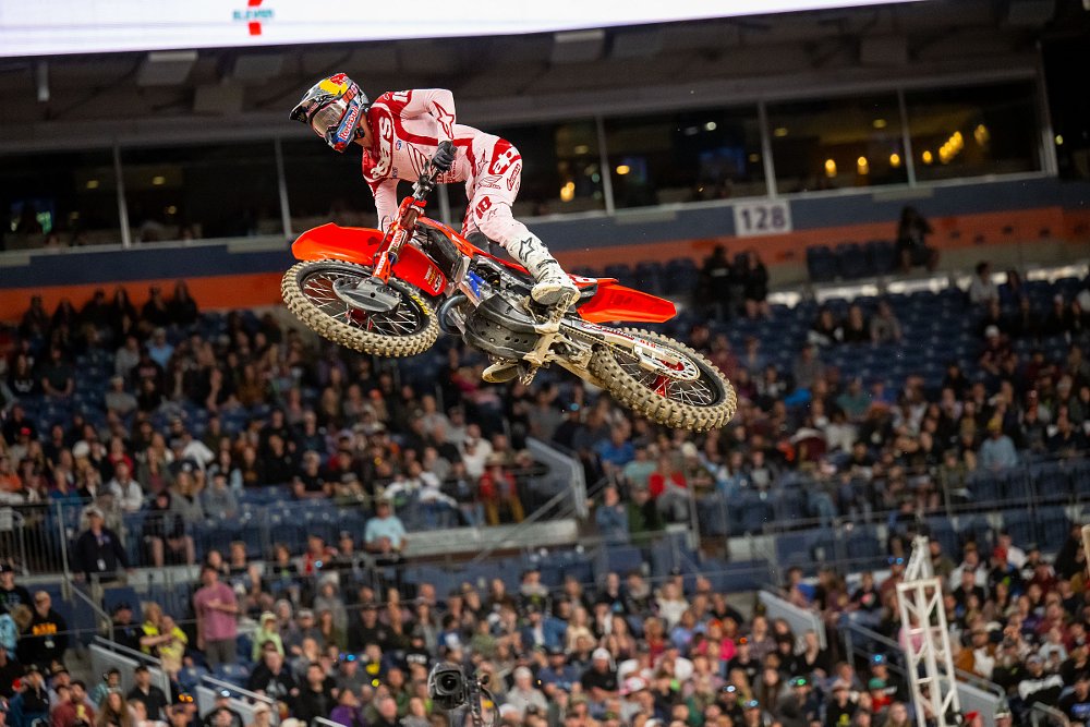 professional racer Jett Lawrence in a Supercross race