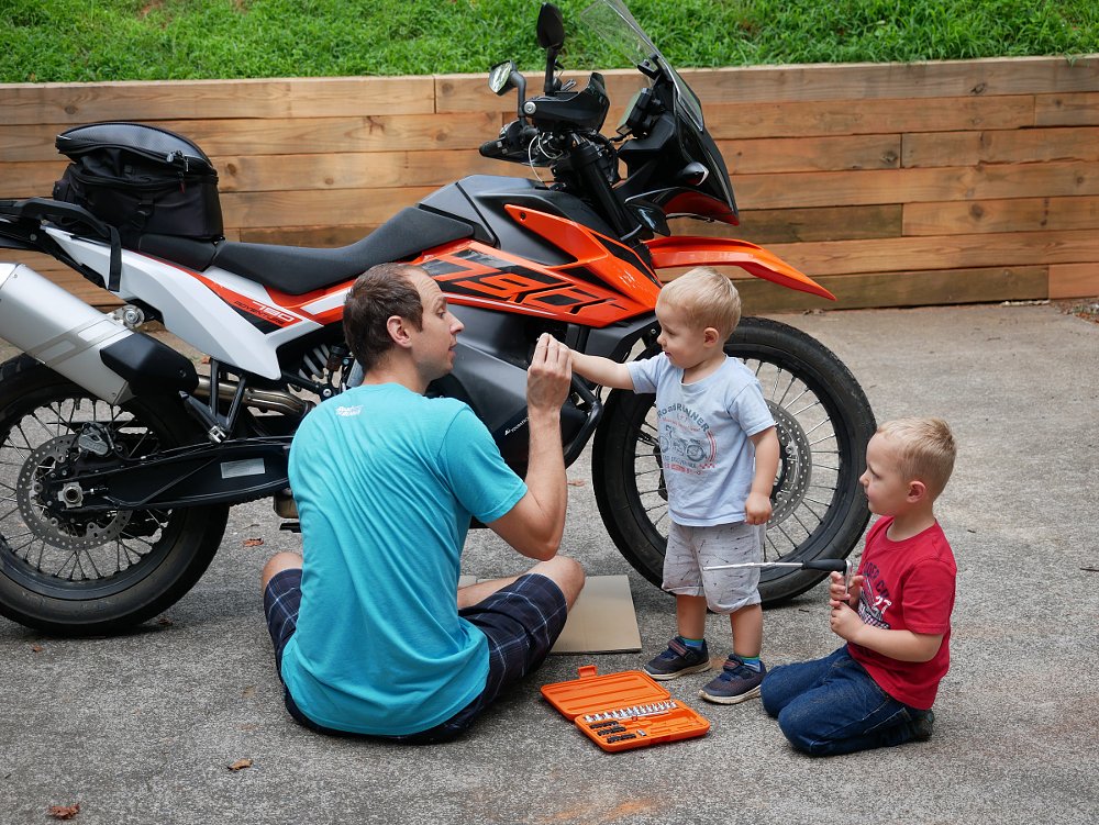 Florian Neuhauser with his sons