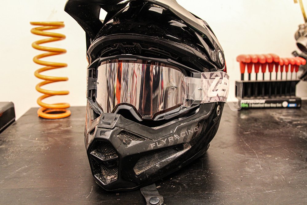 Photo of the Leatt 6.5 Goggles loaded up with tear-offs.