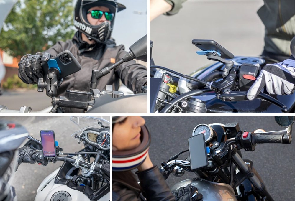 The Quad Lock case is incredibly simple to install very user friendly. This phone mount can be used on every motorcycle on the market.