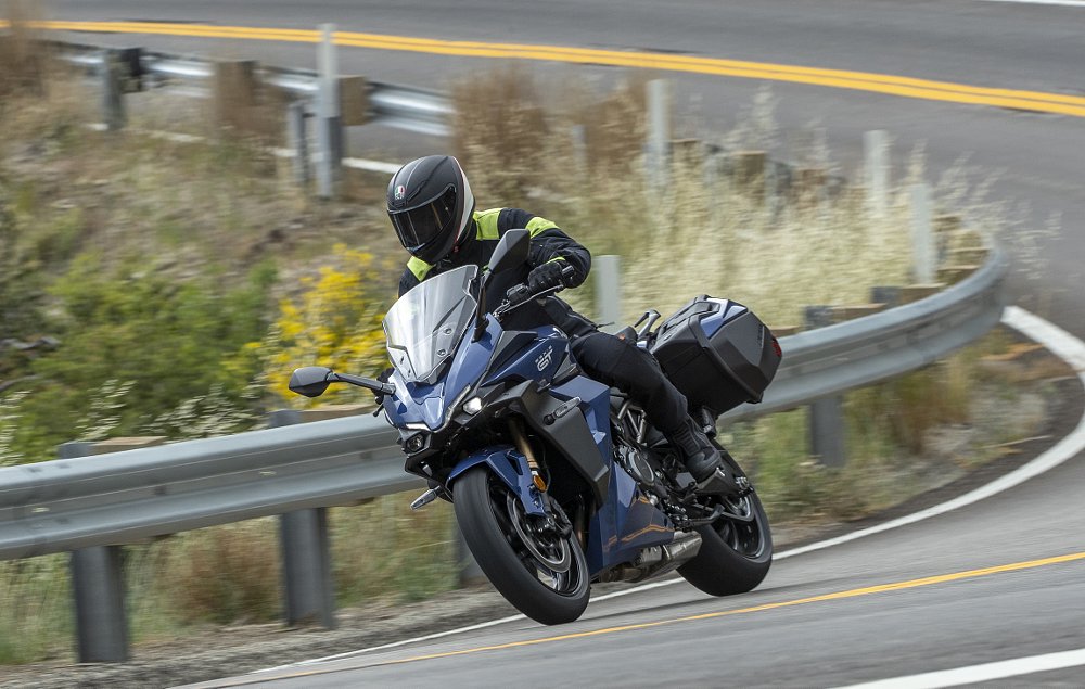 riding the Suzuki GSX-S1000GT+ on the road