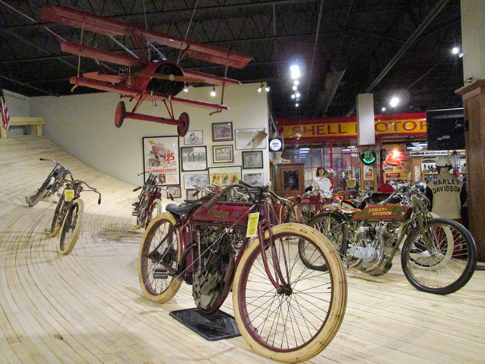 board track racers on display