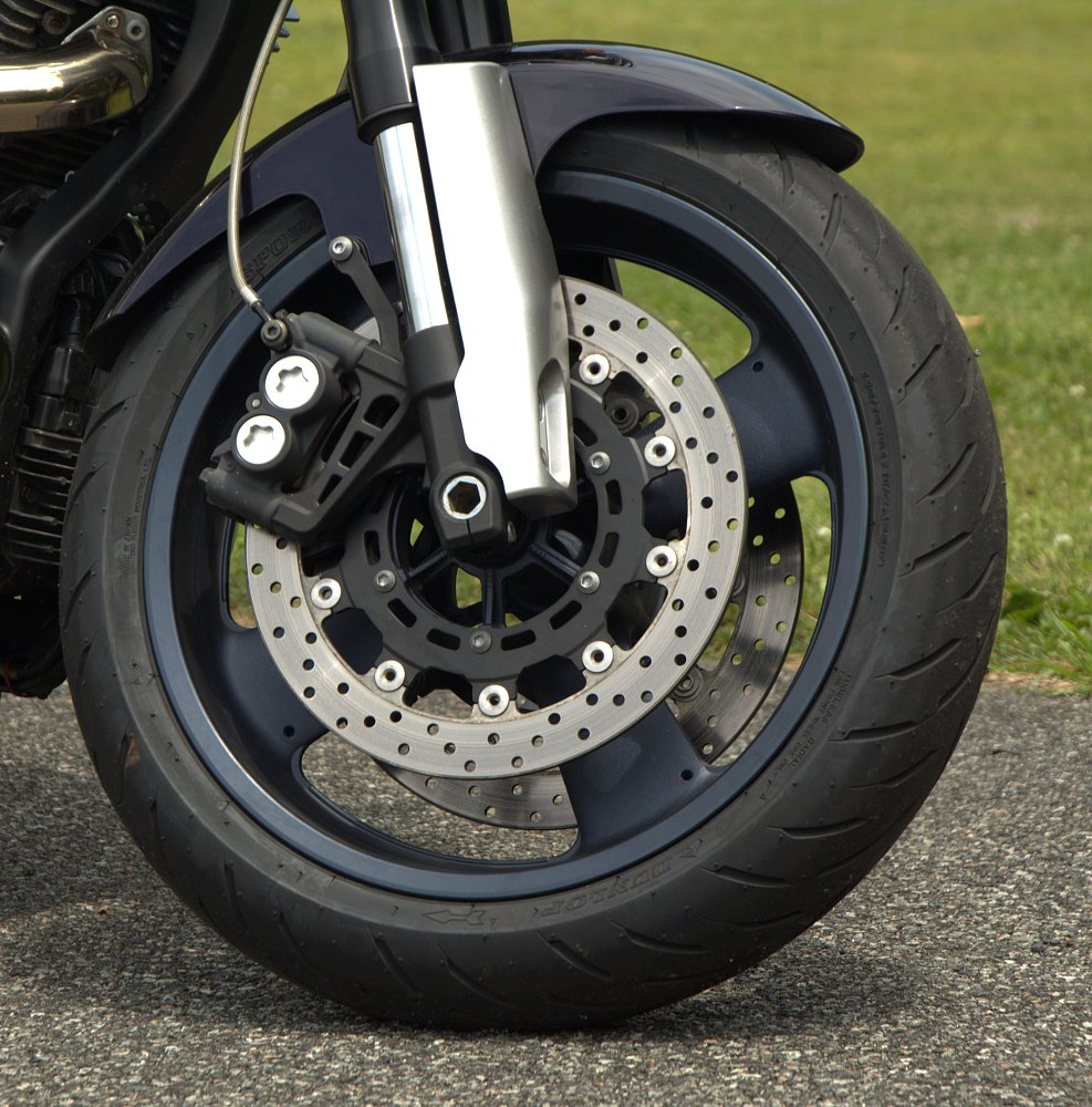 front wheel and brakes on the MT-01