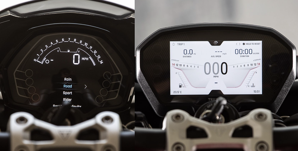 Street Triple dash comparison.