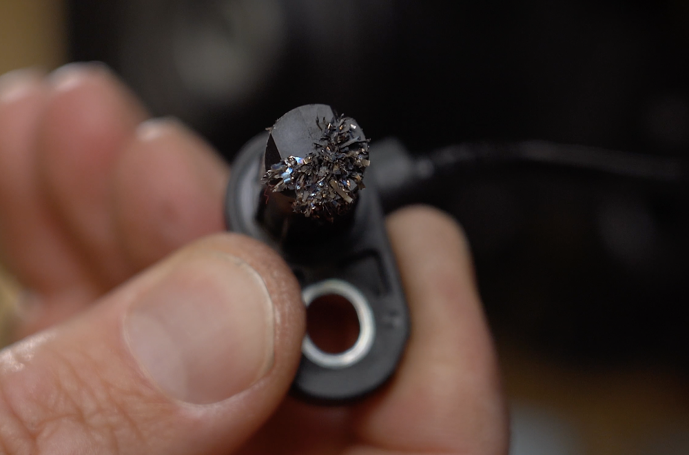 Debris on an ABS sensor magnet.
