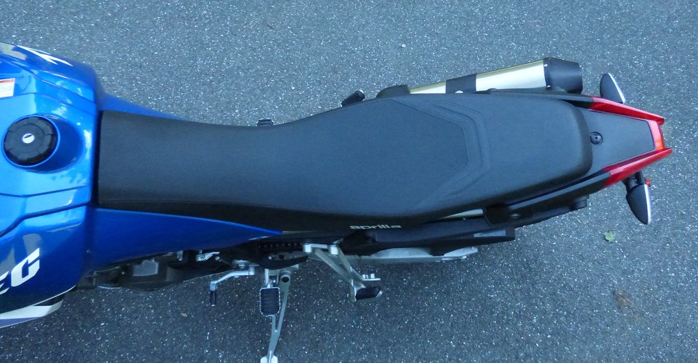 overhead view of the seat