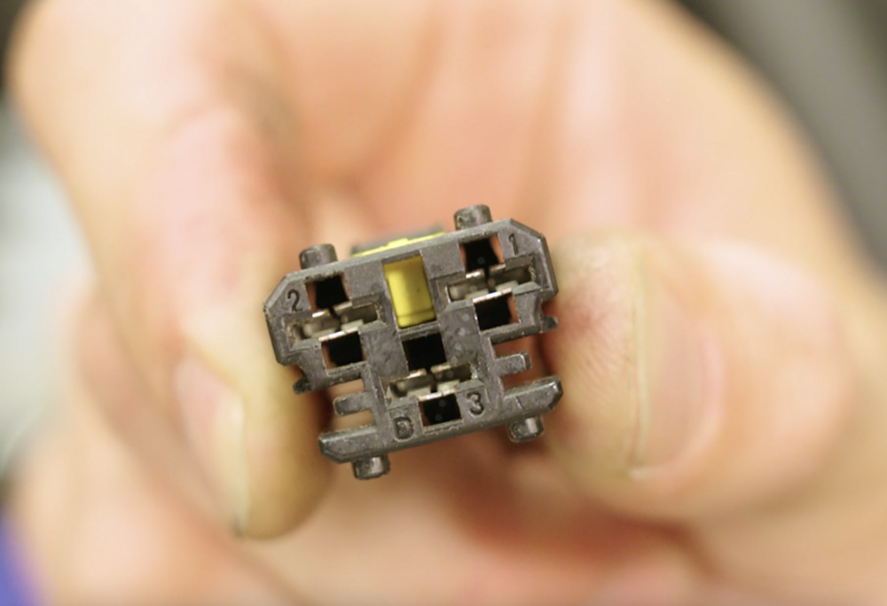 Motorcycle stator plug connector.