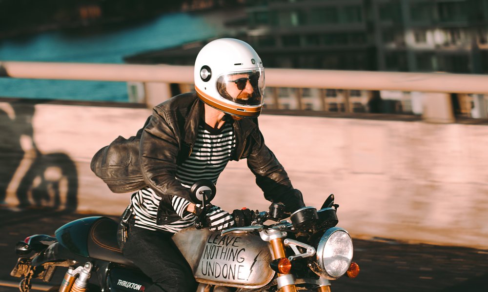 rider wearing a Gringo helmet and sunglasses