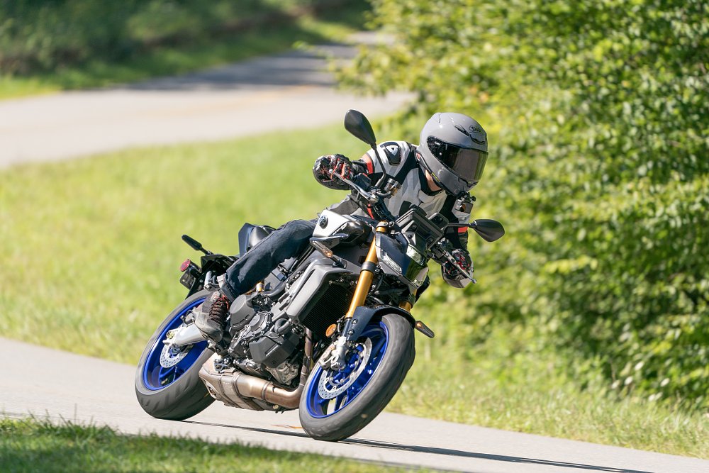 riding the MT-09 SP through a curve