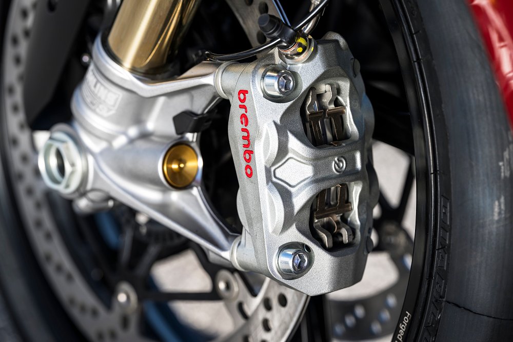 2025 Ducati Panigale V4 Brembo Hypure brake caliper detail.