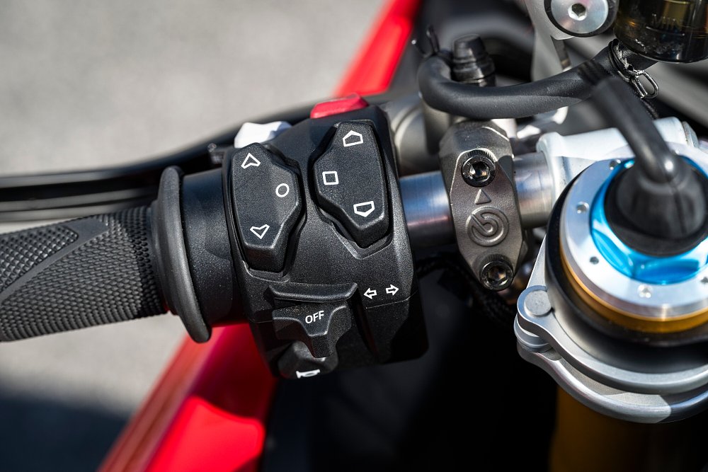 2025 Ducati Panigale V4 left handlebar switchgear.