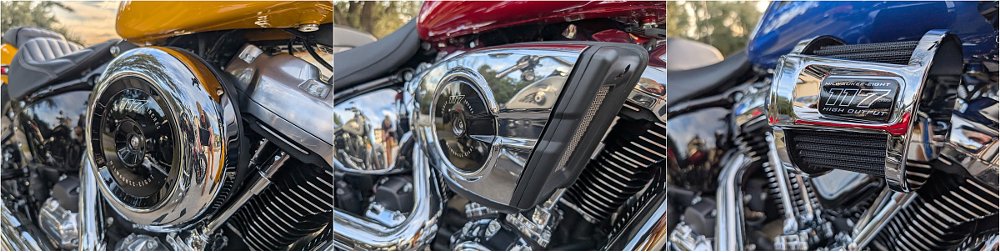 close views of the three styles of air cleaner housings